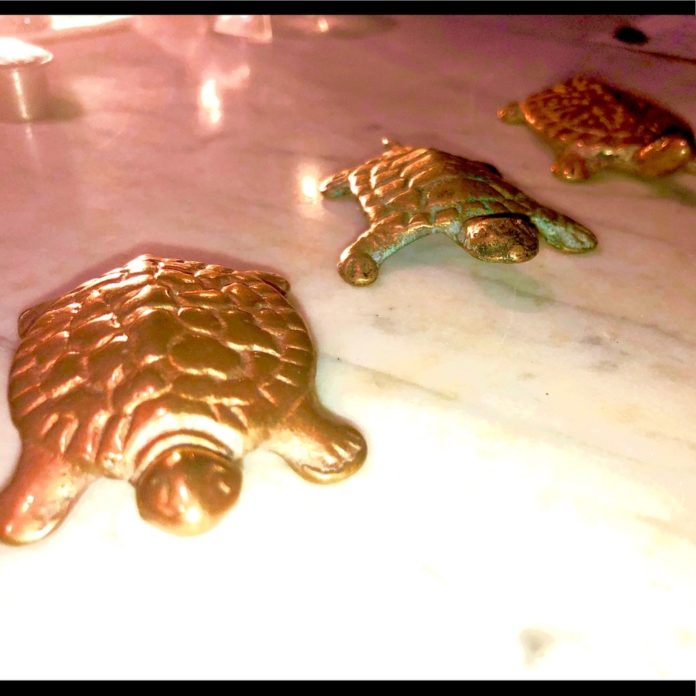 Three Brass Turtles - Very Unique & Cute !
